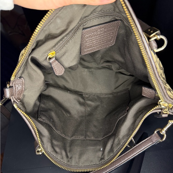 Coach Tan and Brown Signature Shoulder Bag - Picture 9 of 9